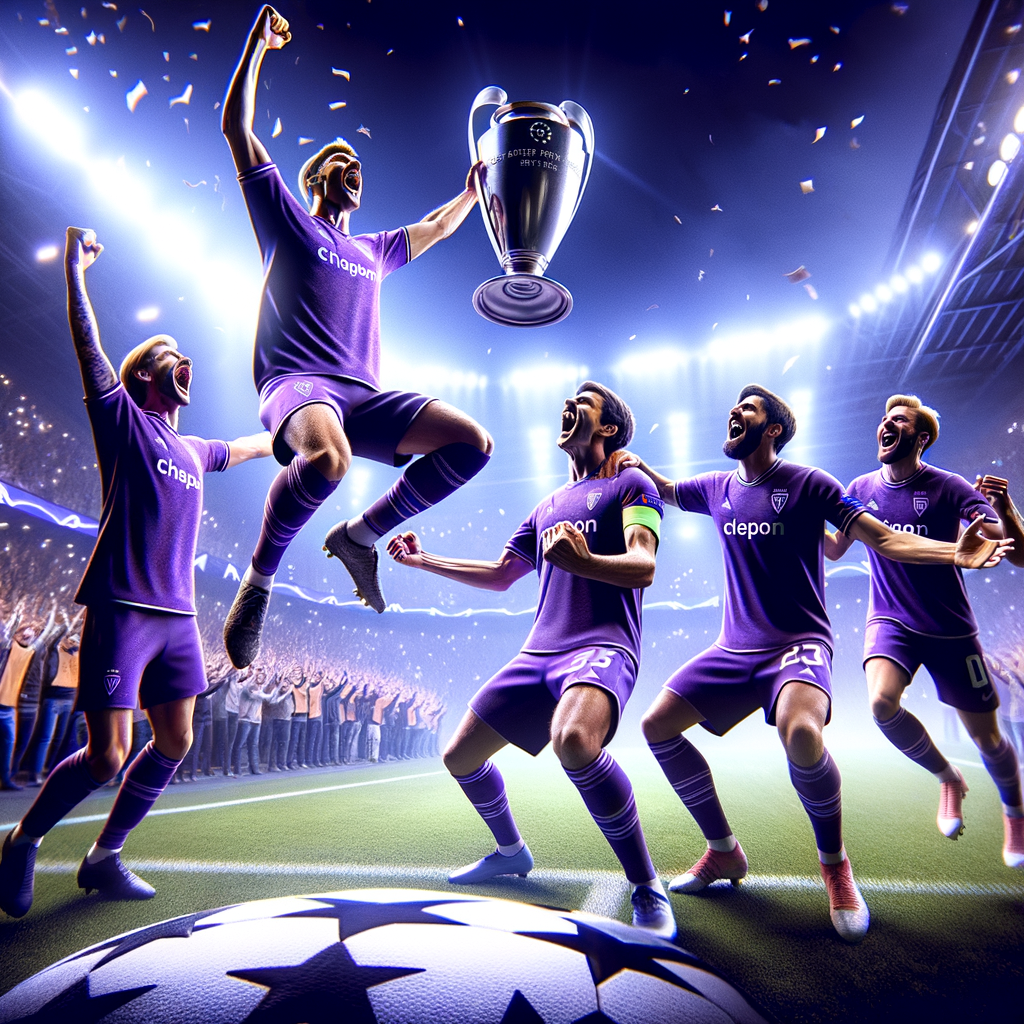 immagine di una squadra di calcio che vince la coppa