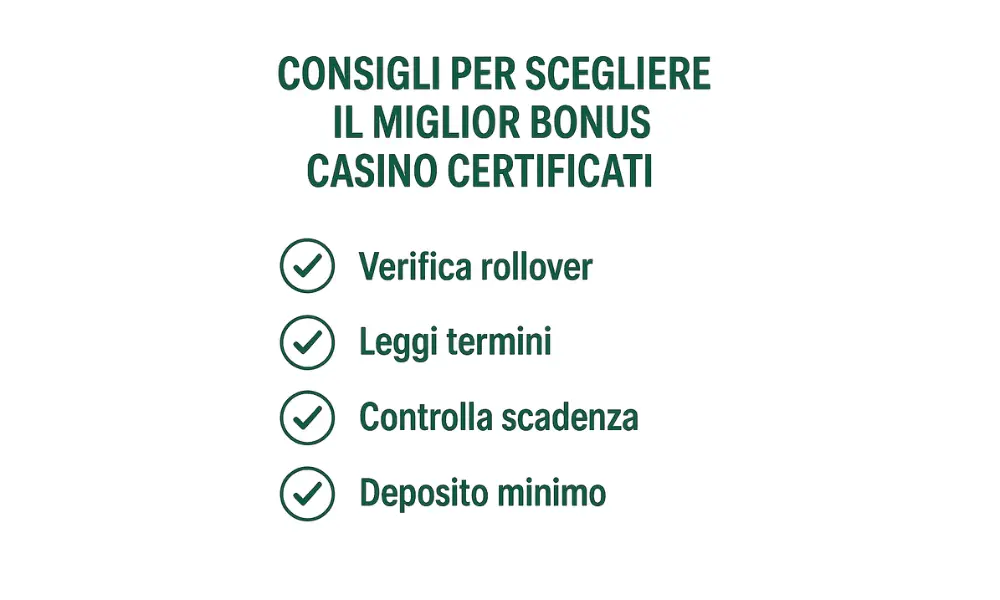 Consigli per scegliere bonus benvenuto casino AAMS