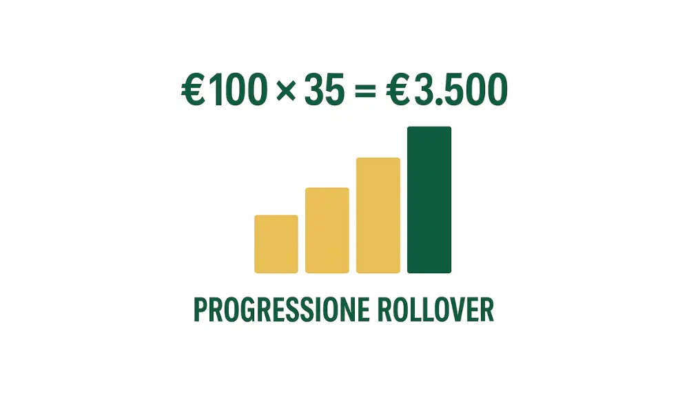 Calcolo rollover bonus casino - Esempio €100 con 35x